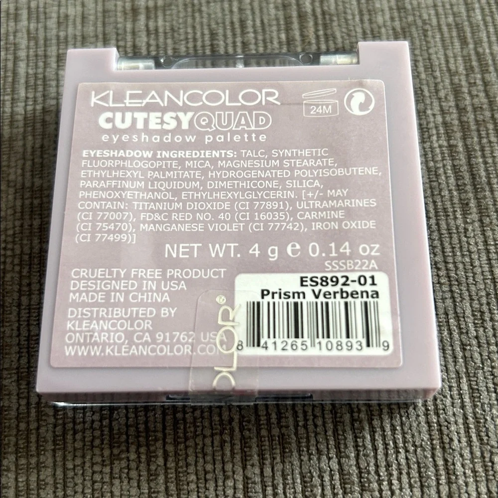 Kleancolor Cutesy Quad Eyeshadow Palette Purple NEW